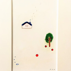 「リンゴの家」イラスト原画/額縁入り 3枚目の画像