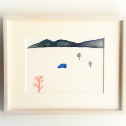 “藍車”原圖※裝裱 第1張的照片