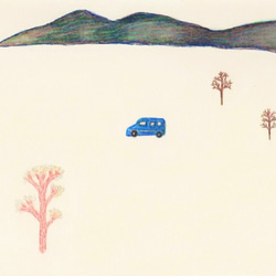 “藍車”原圖※裝裱 第3張的照片