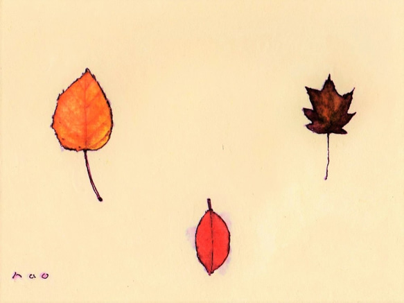原画「秋の光」 水彩イラスト ※木製額縁入り 3枚目の画像