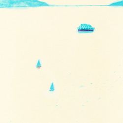 【一点物】原画「静かな海」水彩イラスト ※木製額縁入り 3枚目の画像