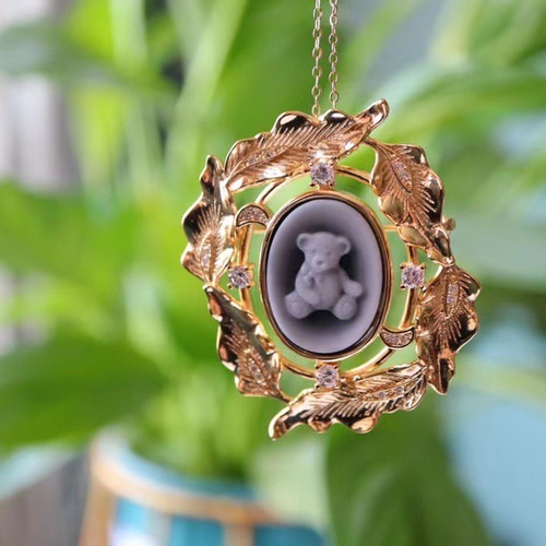 カメオシリーズペンダント、瑪瑙エンボスペンダント ブローチ 玩物得志