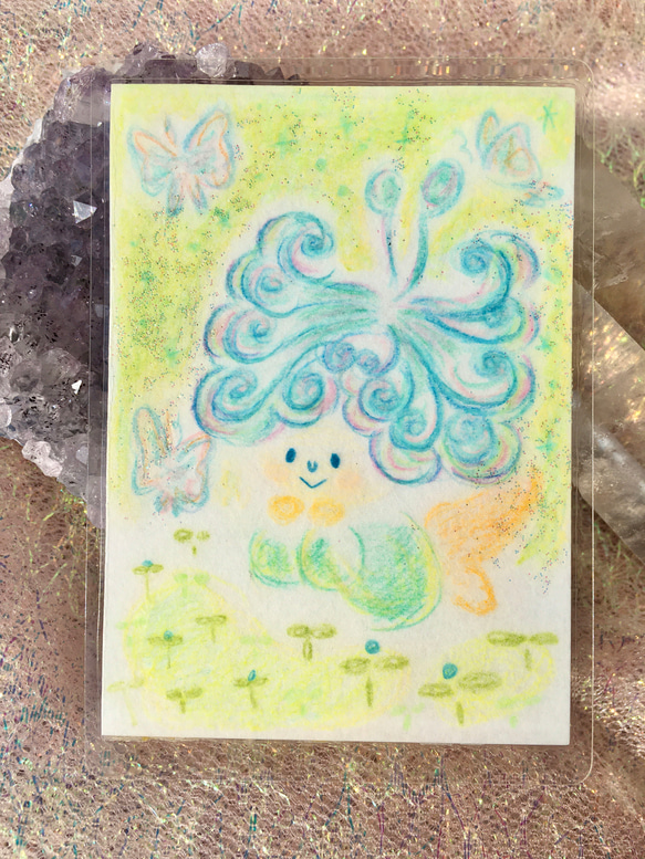 妖精さんの癒しの絵・カードタイプ・御守り用・ヒーリングアイテム 2枚目の画像