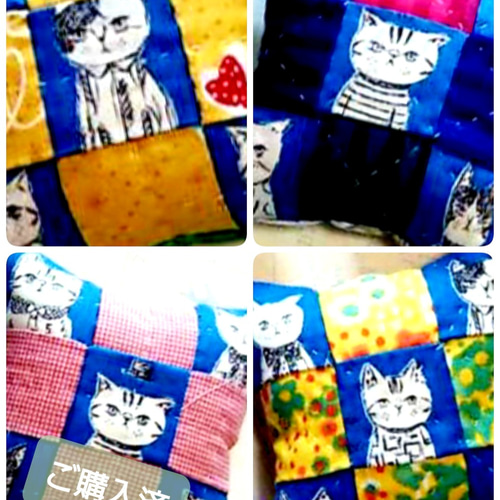 猫・ネコちゃん・CAT 】パッチワークピンクッション クッション