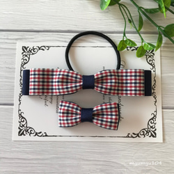 7・ハンドメイド☆ヘアゴム　チェック柄 7・ハンドメイド☆ヘアゴム チェック柄 7・ハンドメイド