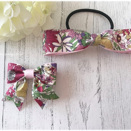 夏リボン☆ベビーヘアクリップヘアゴム