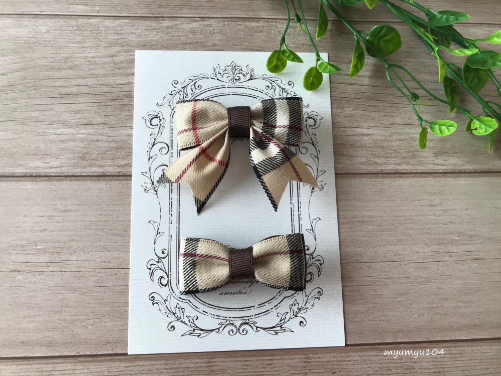 ⓝⓔⓦ【ネル風タータンチェック】ベビーヘアクリップ　キッズヘアクリップ　ヘアゴム ⓝⓔⓦ【ネル風タータンチェック】ベビーヘアクリップ キッズ