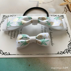 ヘアゴム　ベビーヘアクリップ　ライン入り編みリボン１〜２ ヘアクリップ ニットリボンクリップ＆ヘアゴムセット ベビー