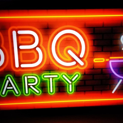 電池式】BBQ バーベキュー 焼肉 宴会 酒 アウトドア キャンプ 看板