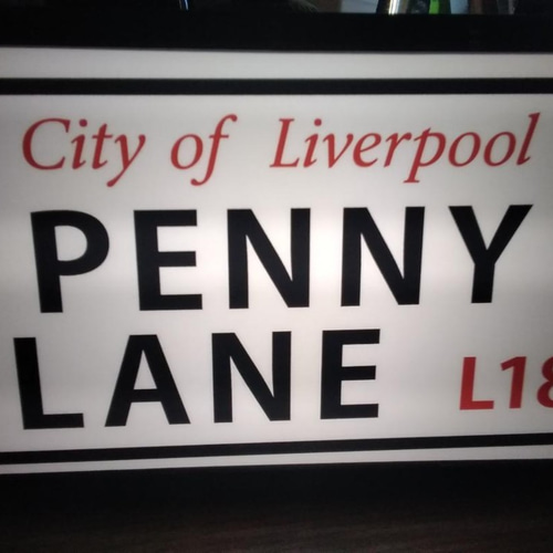 イギリス UK リヴァプール ペニー・レイン ストリート 標識 サイン ...