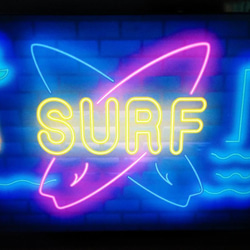 サーフ ビーチ サーフィン 波乗り クラブ サイン 看板 置物 雑貨 LED2wayライトBOX 2枚目の画像