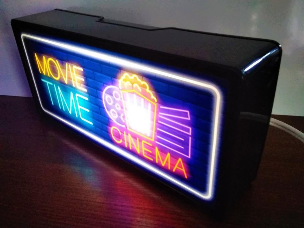 映画 シネマ ムービー 上映中 DVD ブルーレイ 映画の時間 サイン 看板 置物 雑貨 LED2wayライトBOX