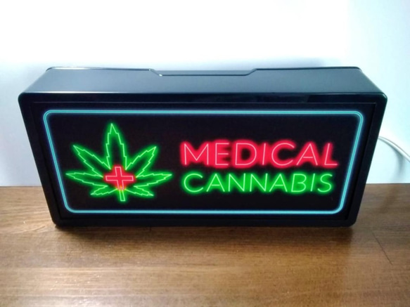 アメリカン 大麻 マリファナ 医療 CANABIS ロックンロール サイン 看板 置物 雑貨 LED2wayライトBOX 4枚目の画像