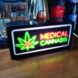 アメリカン 大麻 マリファナ 医療 CANABIS ロックンロール サイン 看板 置物 雑貨 LED2wayライトBOX 6枚目の画像