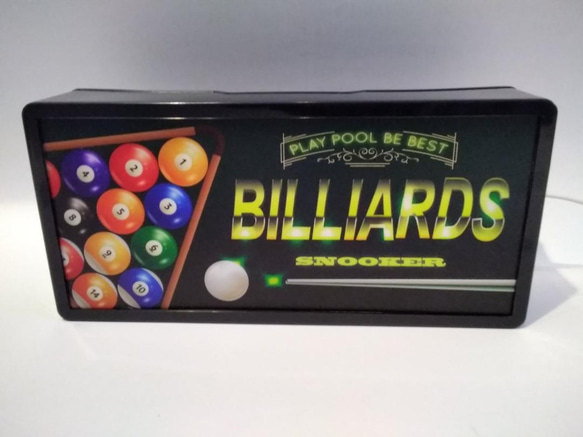 ビリヤード BILLIARDS ナインボール ゲーム 競技 娯楽 サイン 看板 置物 雑貨 LED2wayライトBOX 3枚目の画像