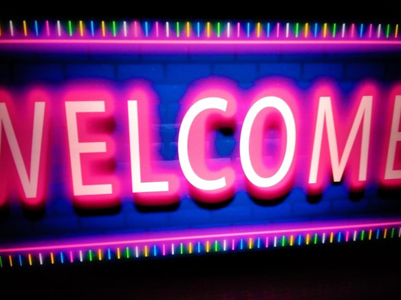 WELCOME ウェルカム ようこそ いらっしゃいませ 営業中 サイン 看板 置物 雑貨 LED2wayライトBOX 2枚目の画像