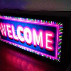 WELCOME ウェルカム ようこそ いらっしゃいませ 営業中 サイン 看板 置物 雑貨 LED2wayライトBOX 3枚目の画像