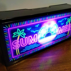 アメリカン カリフォルニア ビーチ サマー ヤシの木 海 南国 夏 サイン 看板 置物 雑貨 LED2wayライトBOX 3枚目の画像