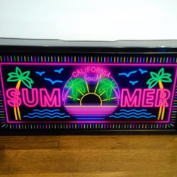 アメリカン カリフォルニア ビーチ サマー ヤシの木 海 南国 夏 サイン 看板 置物 雑貨 LED2wayライトBOX 4枚目の画像