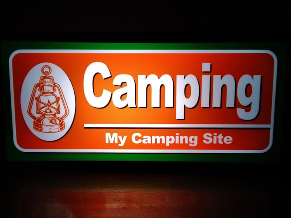 【電池式】キャンプ サイト 表札 アウトドア 簡易ライト 看板 置物 雑貨 便利グッズ LED2wayライトBOX 2枚目の画像