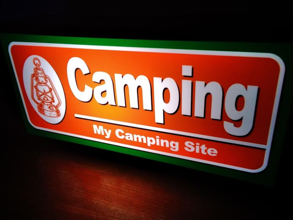 【電池式】キャンプ サイト 表札 アウトドア 簡易ライト 看板 置物 雑貨 便利グッズ LED2wayライトBOX 3枚目の画像