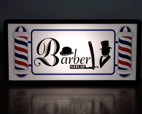 【Lサイズ】バーバー ヘアーサロン 理容室 床屋 看板 置物 雑貨 ライトBOX db3df2007a5206c593bd4997c26357