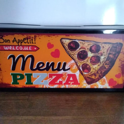 イタリアン ピザ PIZZA メニュー カフェ バー キッチンカー サイン 看板 置物 雑貨 LED2wayライトBOX 4枚目の画像