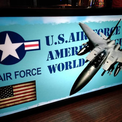 ミリタリー 戦闘機 U.S.AIR FORCE プラモデル サイン 看板 置物 雑貨 雑貨 LED2wayライトBOX 2枚目の画像