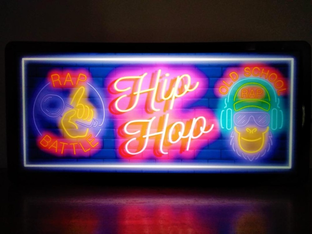 ラップ ライトBOX 置物 看板 【オーダー無料】ヒップホップ クラブDJ 雑貨