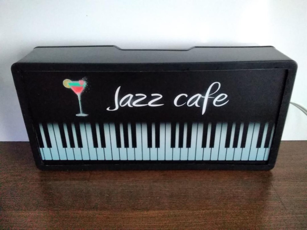 ジャズ ピアノ JAZZ 喫茶 カフェ カクテル バー パブ 酒 サイン 看板 置物 雑貨 LED2wayライトBOX