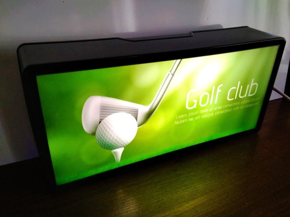ゴルフ クラブ Golf club パター グリーン ガレージ サイン 看板 置物 雑貨 LED2wayライトBOX 3枚目の画像