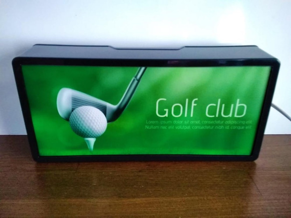 ゴルフ クラブ Golf club パター グリーン ガレージ サイン 看板 置物 雑貨 LED2wayライトBOX 4枚目の画像