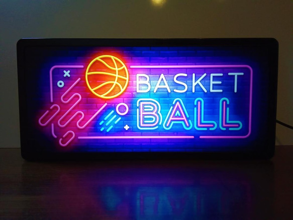 バスケットボール NBA Bリーグ スポーツ カフェ バー 体育館 サイン 看板 置物 雑貨 LED2wayライトBOX 1枚目の画像