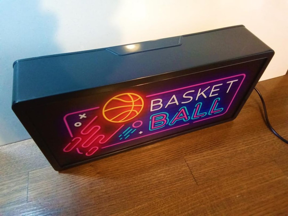 バスケットボール NBA Bリーグ スポーツ カフェ バー 体育館 サイン 看板 置物 雑貨 LED2wayライトBOX 6枚目の画像