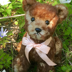 Nana Bee.♡ハンドメイド テディベア 16㎝ ベージュグレー ぬいぐるみ