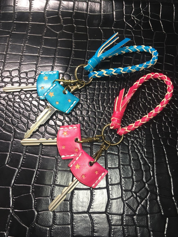 12色】から選べる 編み込み カラフルキーホルダー☆ キーリング