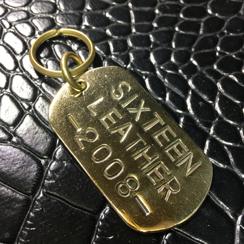 オリジナル 真鍮 ネームプレート バックチャーム キーホルダー