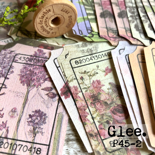 送料無料【P45-2 コラージュ素材】海外紙モノ 花 植物