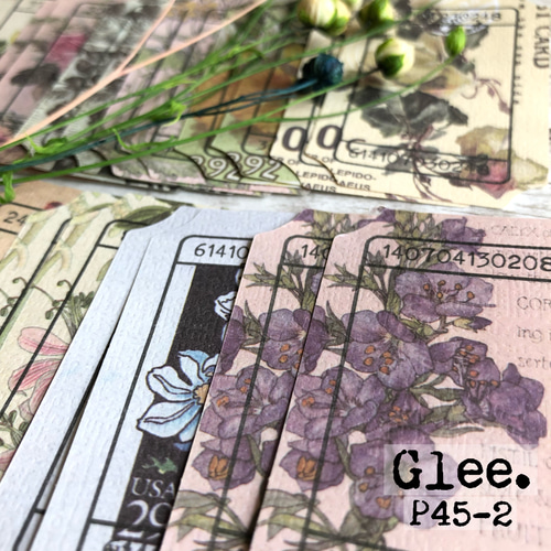 送料無料【P45-2 コラージュ素材】海外紙モノ 花 植物 ジャーナル 手帳