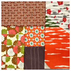 送料無料【30㎝×30㎝】おしゃれ着物布生地はぎれ詰め合わせ5枚セット