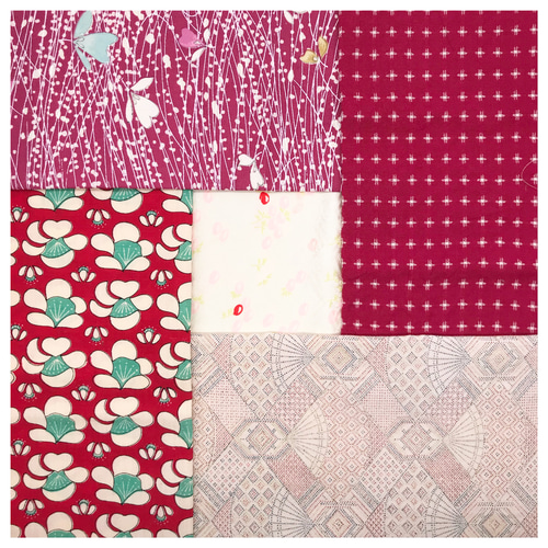 送料無料【30㎝×30㎝】おしゃれ着物布生地はぎれ詰め合わせ5枚セット