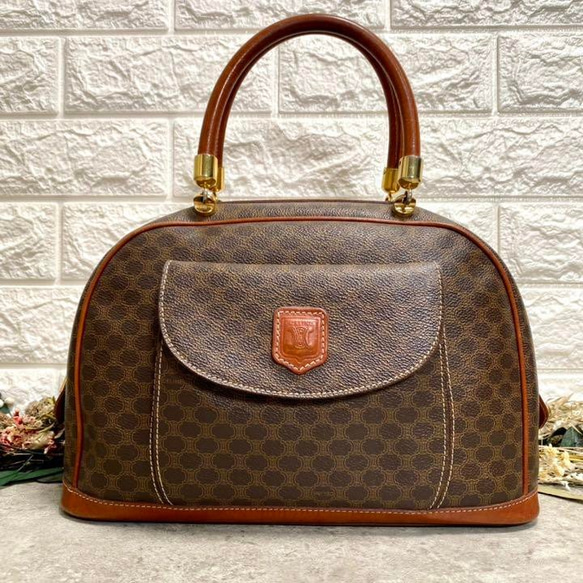 極美品 セリーヌ ハンドバッグ マカダム ゴールド金具 オールド