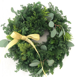 針葉樹の香りに癒される　クリスマスリース　35cm  シンプル　ボリューミー 9枚目の画像