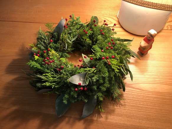 オーバルな ナチュラル クリスマスリース 赤い実 リース The Blessing 