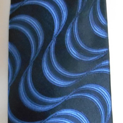 ネクタイ　ウエーブ柄　ビンテージ柄　ブルー 2枚目の画像