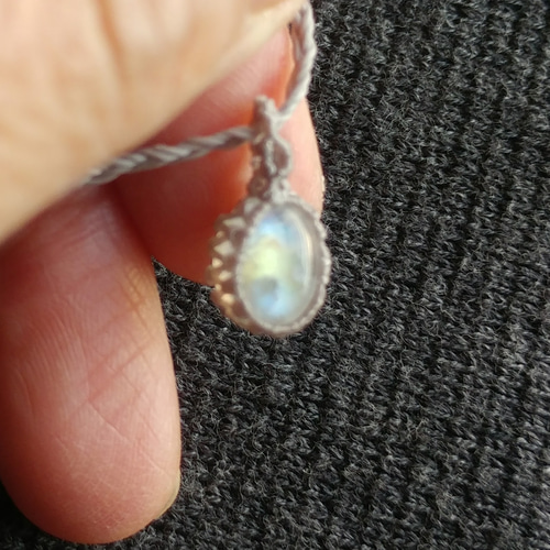 モルガナイト＆ムーンストーン＆バリサイト＆アクアマリンのマクラメ編みネックレス♡ モルガナイト＆ムーンストーン＆バリサイト＆アクアマリンのマクラメ