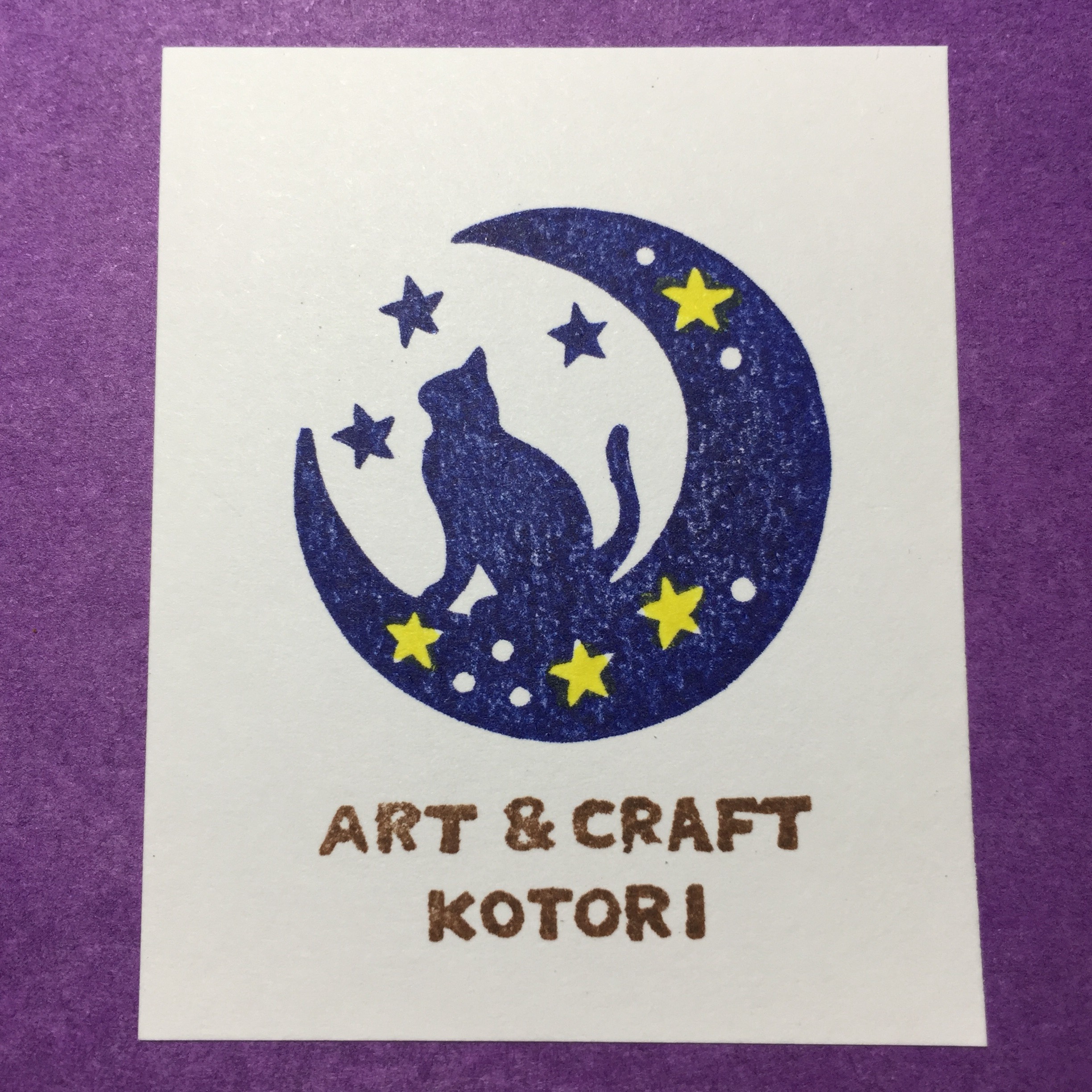 消しゴムはんこ 月と猫 はんこ・スタンプ 休止中ART&CRAFT