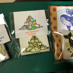 消しゴムはんこ インコの郵便番号枠 はんこ・スタンプ 休止中ART&CRAFT