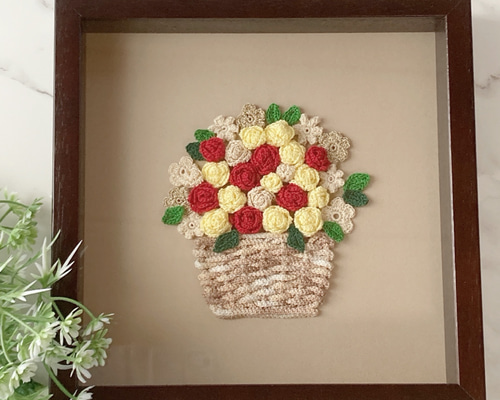 サエラ風 レース バスケット ハンドメイド 薔薇 ローズ