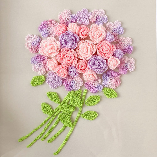 薔薇のお花モチーフ付きドイリー(パステルピンク系)ハンドメイドレース編み 薔薇の花モチーフ付きドイリー レース編み かぎ針編み - メルカリ